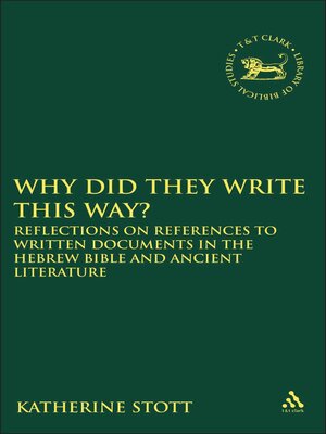 cover image of Why Did They Write This Way?